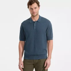 Men's Short Sleeve Fine Gauge Sweater Polo