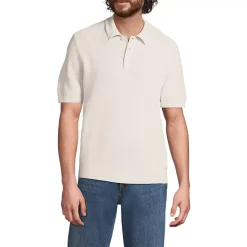 Men's Short Sleeve Fine Gauge Sweater Polo