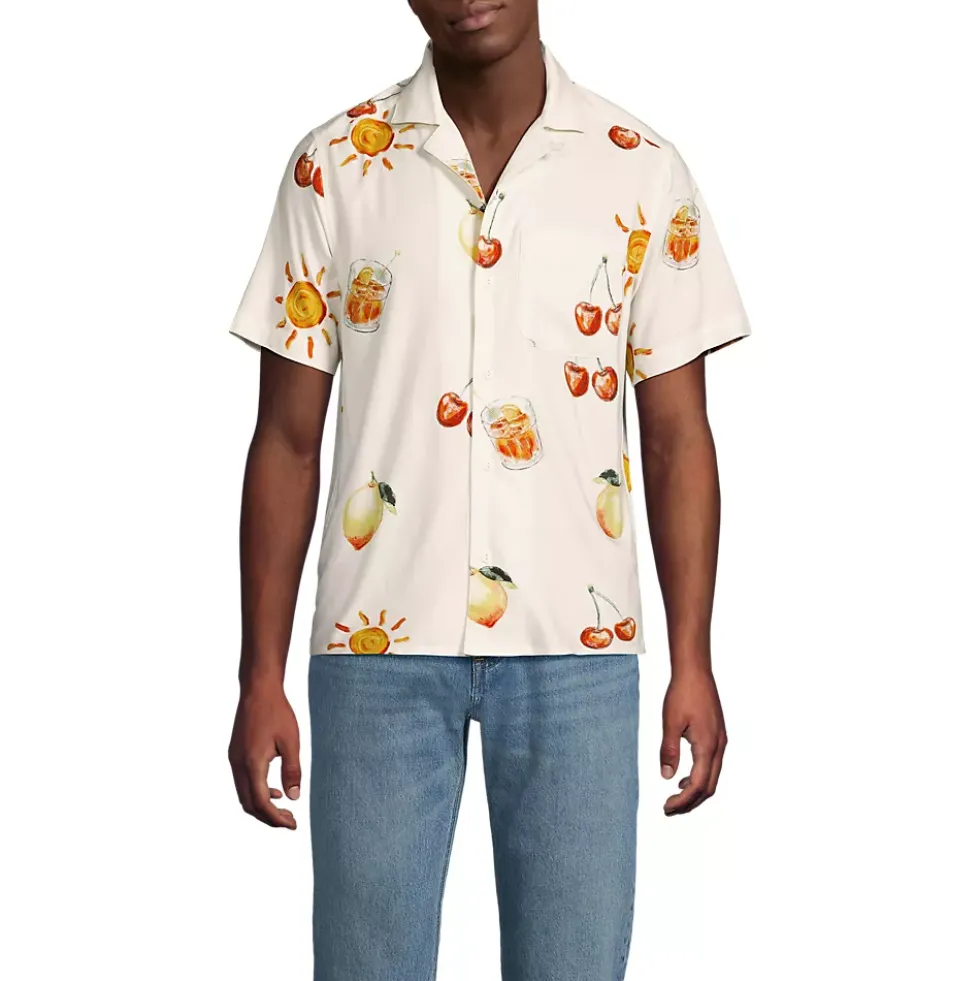 Men's Short Sleeve Hawaiian Camp Collar Shirt
