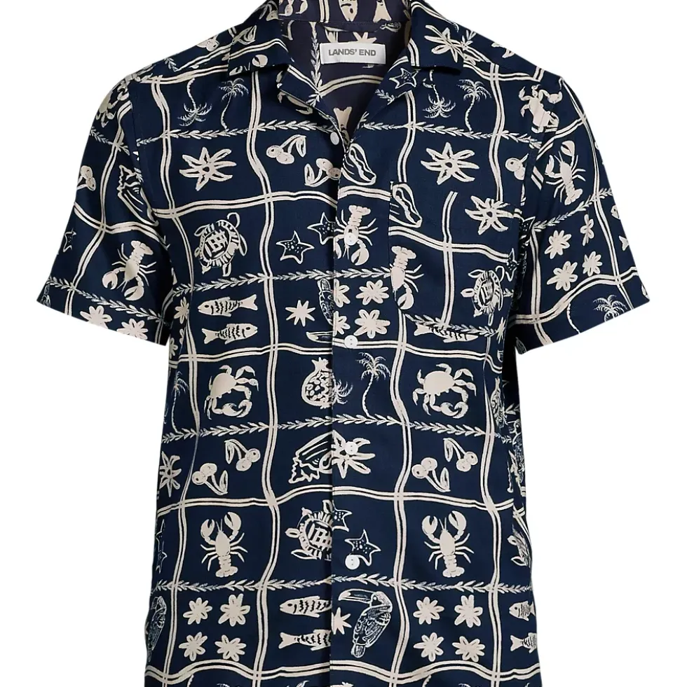 Men's Short Sleeve Hawaiian Camp Collar Shirt