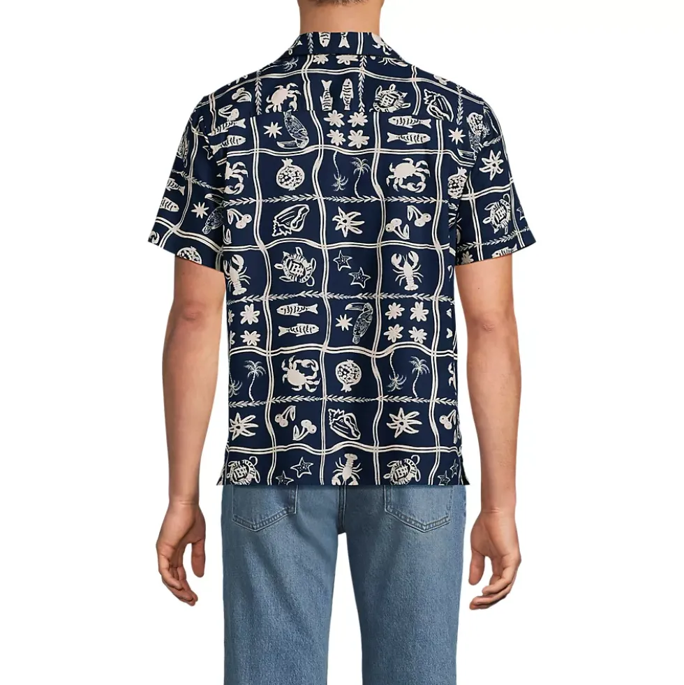 Men's Short Sleeve Hawaiian Camp Collar Shirt