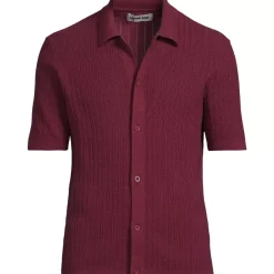 Men's Short Sleeve Lightweight Button Through Polo