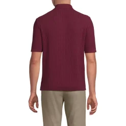 Men's Short Sleeve Lightweight Button Through Polo
