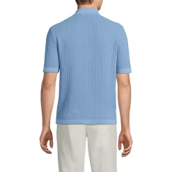 Men's Short Sleeve Lightweight Button Through Polo