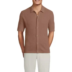 Men's Short Sleeve Lightweight Button Through Polo