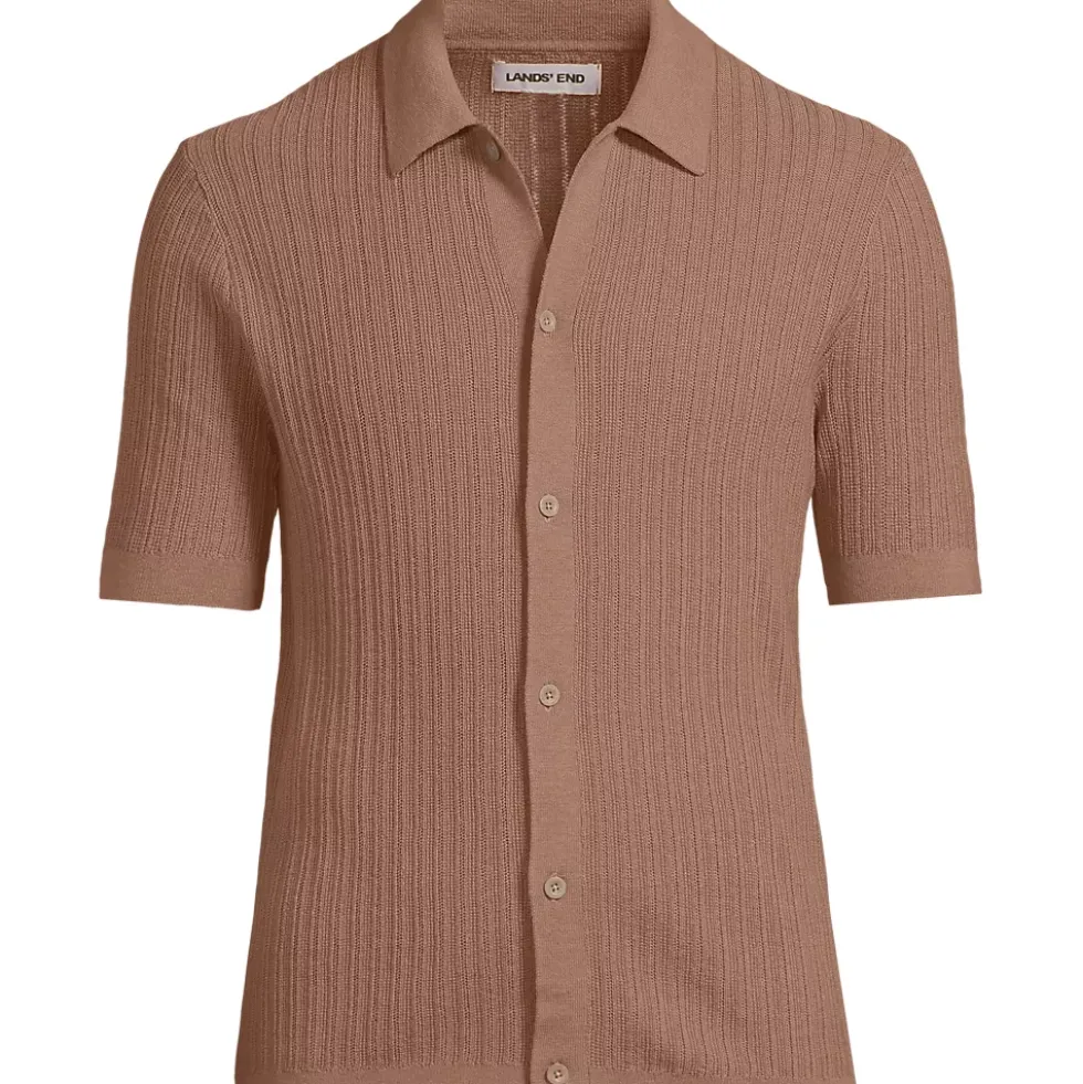 Men's Short Sleeve Lightweight Button Through Polo