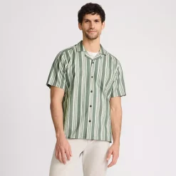 Men's Short Sleeve Linen Hawaiian Camp Collar Shirt
