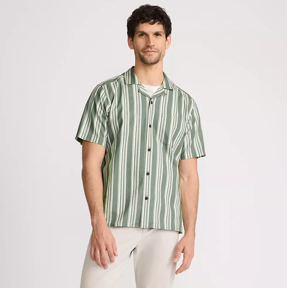 Men's Short Sleeve Linen Hawaiian Camp Collar Shirt