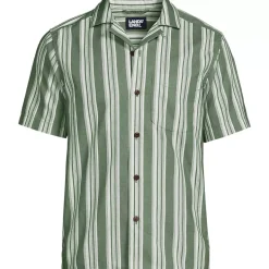 Men's Short Sleeve Linen Hawaiian Camp Collar Shirt