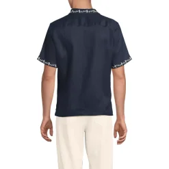 Men's Short Sleeve Linen Hawaiian Camp Collar Shirt