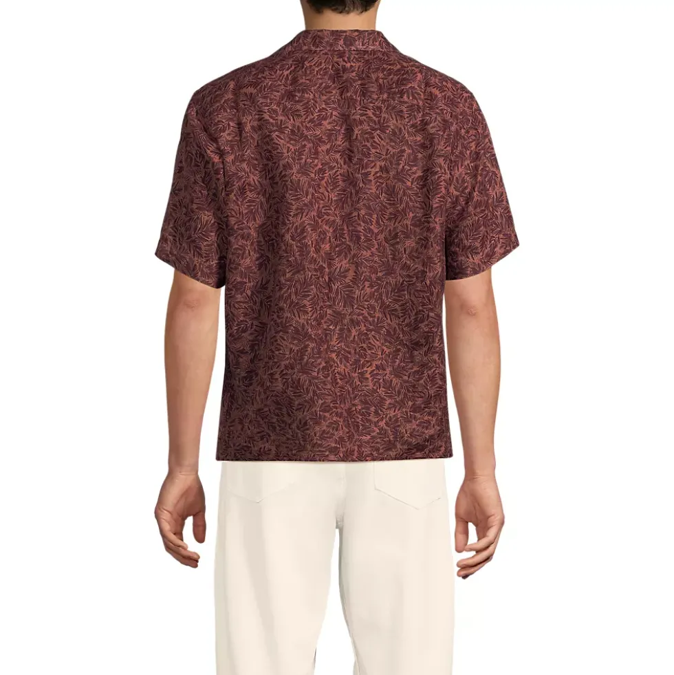 Men's Short Sleeve Linen Hawaiian Camp Collar Shirt