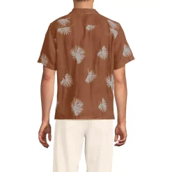 Men's Short Sleeve Linen Hawaiian Camp Collar Shirt
