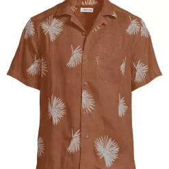 Men's Short Sleeve Linen Hawaiian Camp Collar Shirt