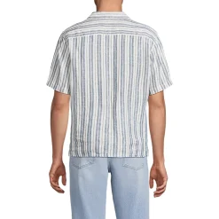 Men's Short Sleeve Linen Hawaiian Camp Collar Shirt