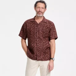 Men's Short Sleeve Linen Hawaiian Camp Collar Shirt