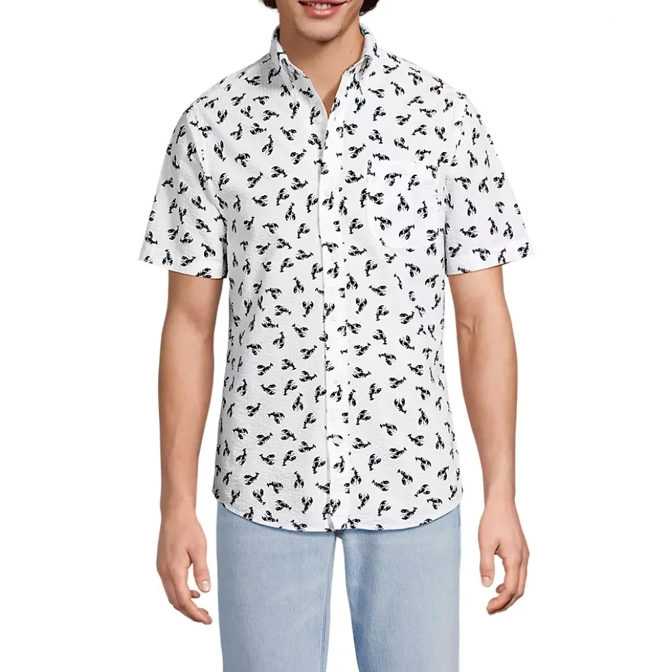 Men's Short Sleeve Seersucker Shirt