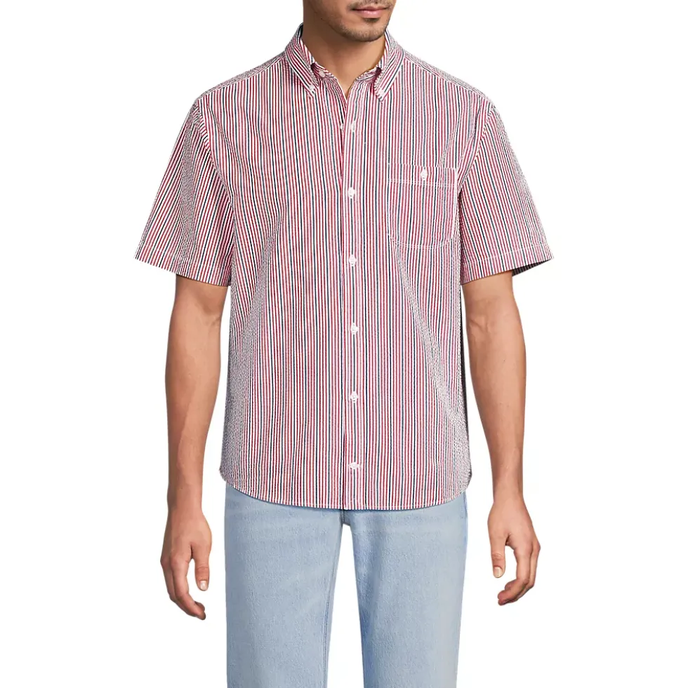 Men's Short Sleeve Seersucker Shirt
