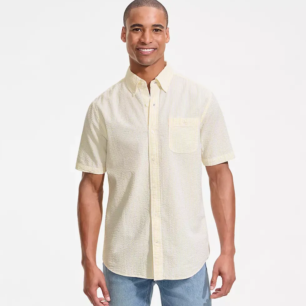 Men's Short Sleeve Seersucker Shirt