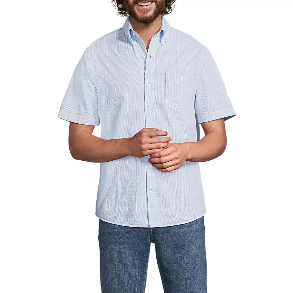 Men's Short Sleeve Seersucker Shirt