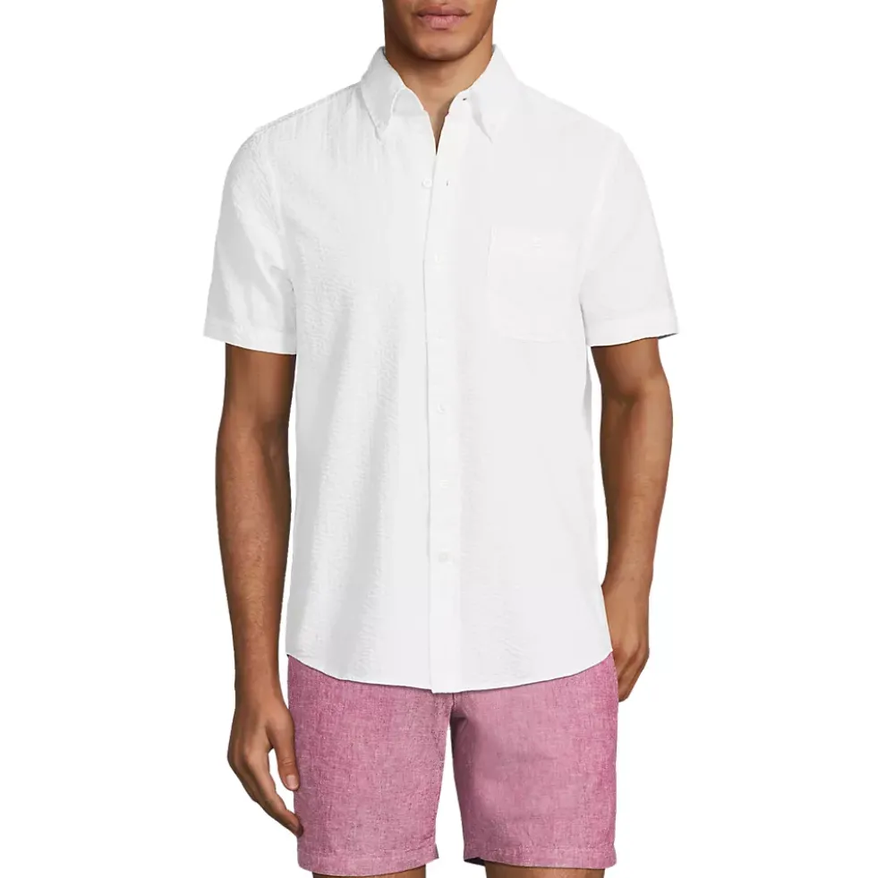 Men's Short Sleeve Seersucker Shirt