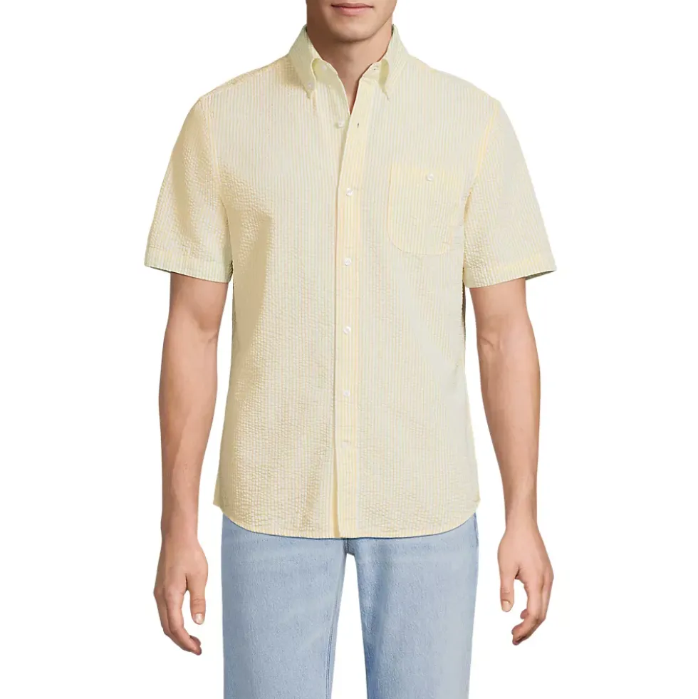 Men's Short Sleeve Seersucker Shirt