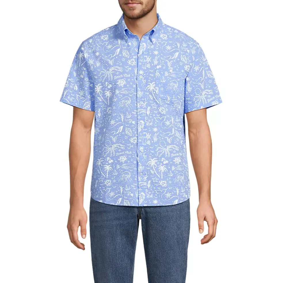Men's Short Sleeve Seersucker Shirt