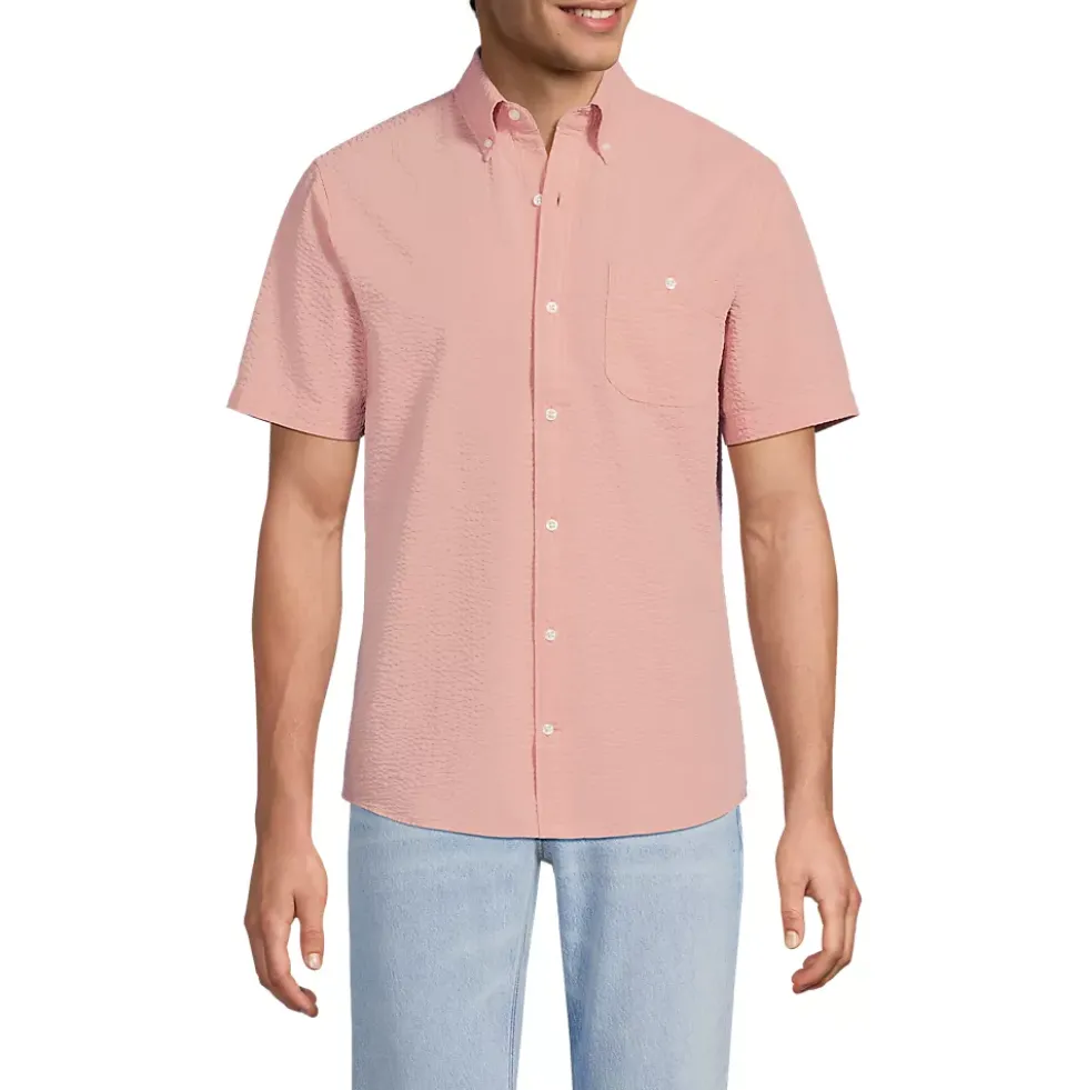 Men's Short Sleeve Seersucker Shirt