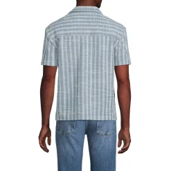 Men's Short Sleeve Textured Jacquard Camp Collar Shirt - Set Top