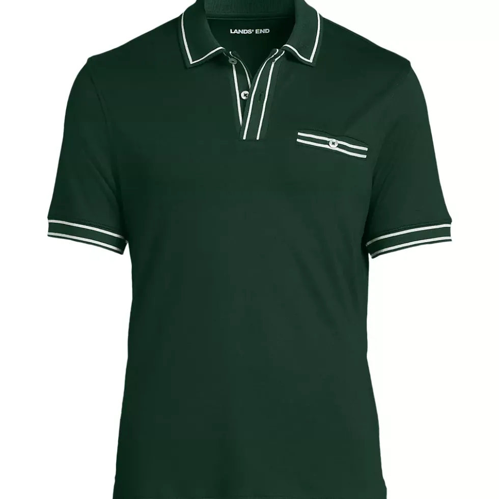 Men's Short Sleeve Tipped Welt Pocket Supima Polo