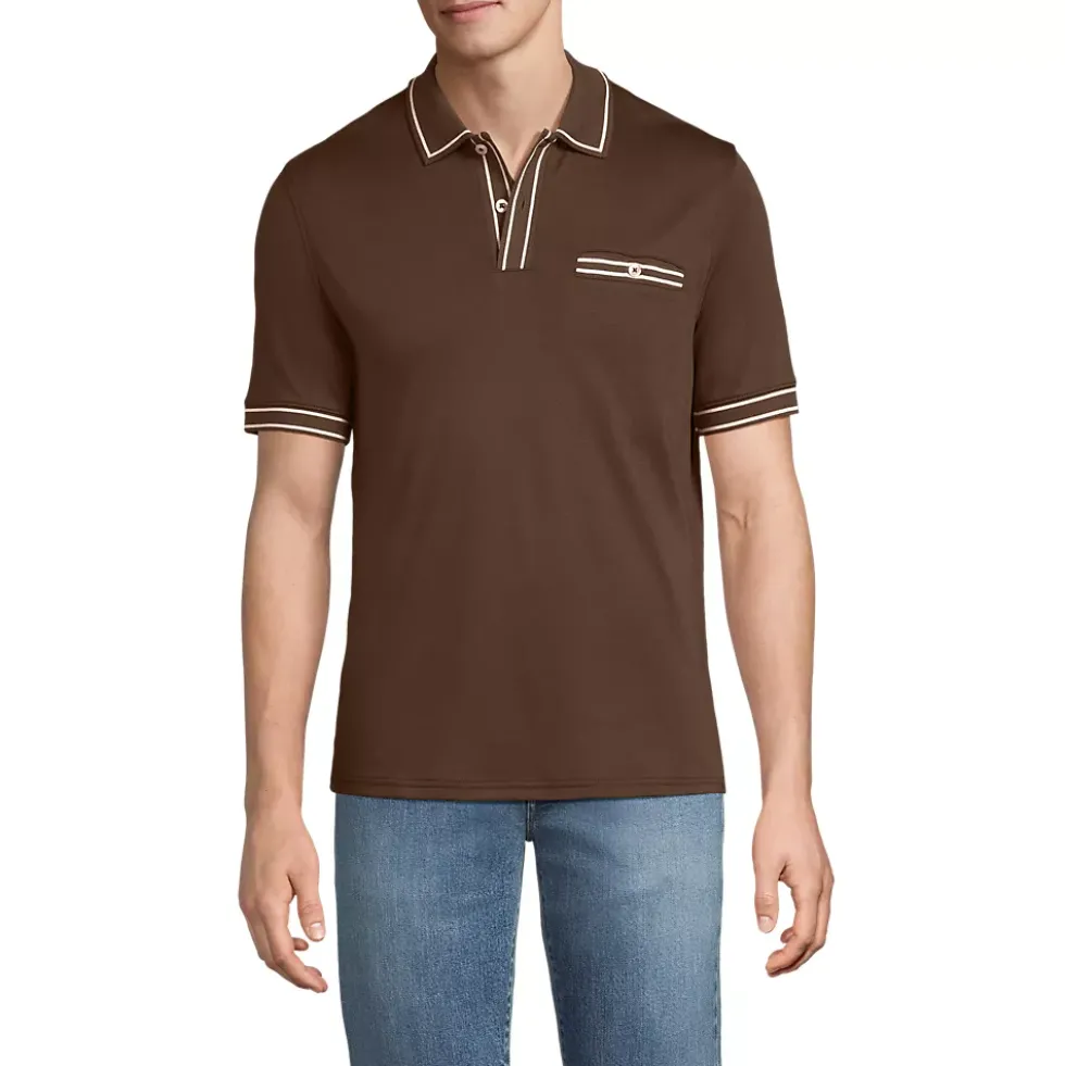 Men's Short Sleeve Tipped Welt Pocket Supima Polo