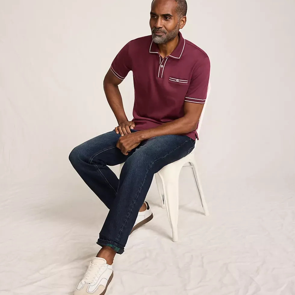 Men's Short Sleeve Tipped Welt Pocket Supima Polo