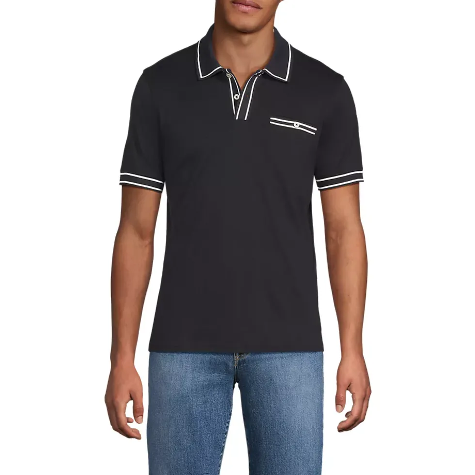 Men's Short Sleeve Tipped Welt Pocket Supima Polo