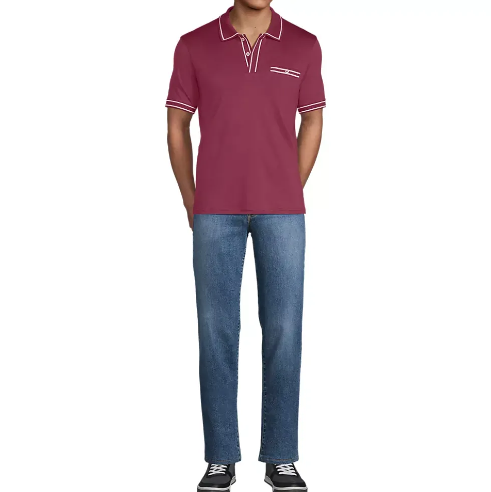 Men's Short Sleeve Tipped Welt Pocket Supima Polo