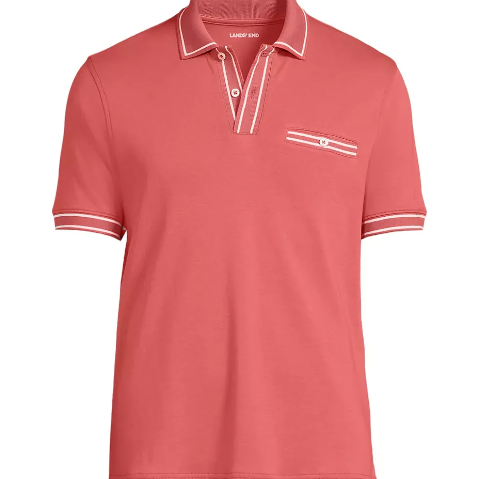 Men's Short Sleeve Tipped Welt Pocket Performance Supima Polo