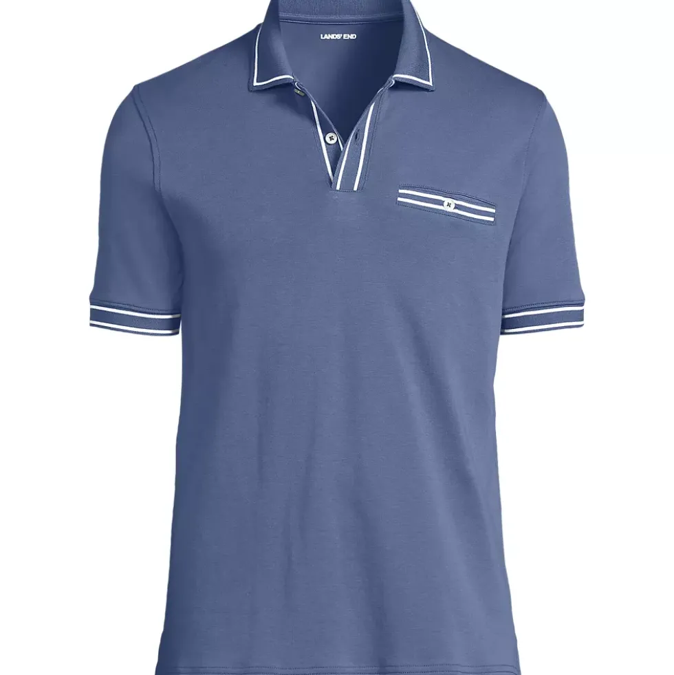 Men's Short Sleeve Tipped Welt Pocket Performance Supima Polo