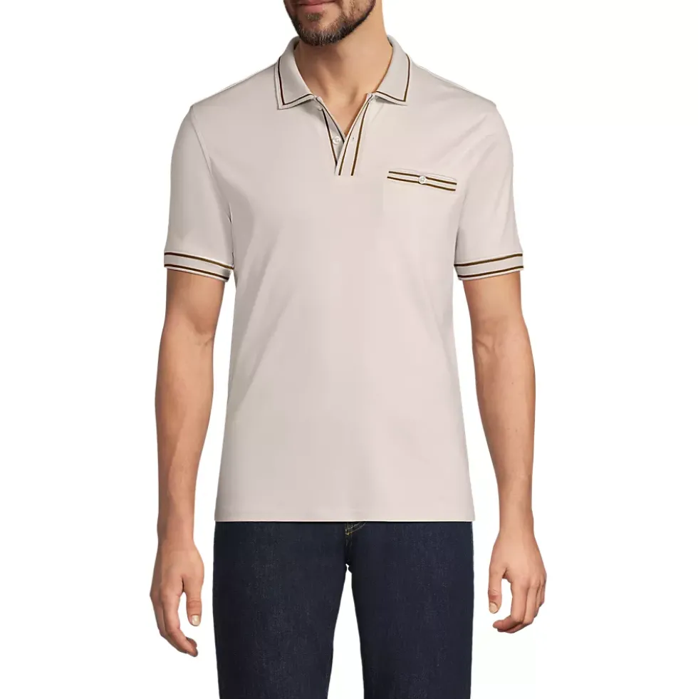 Men's Short Sleeve Tipped Welt Pocket Performance Supima Polo