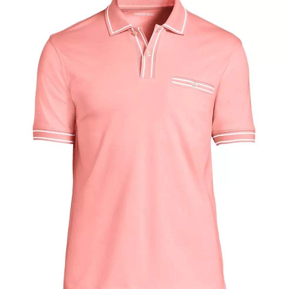 Men's Short Sleeve Tipped Welt Pocket Performance Supima Polo