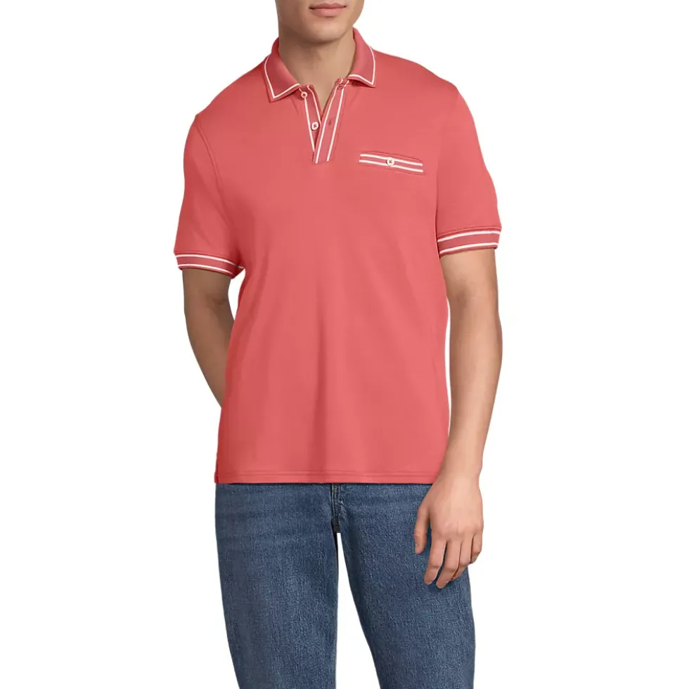 Men's Short Sleeve Tipped Welt Pocket Performance Supima Polo