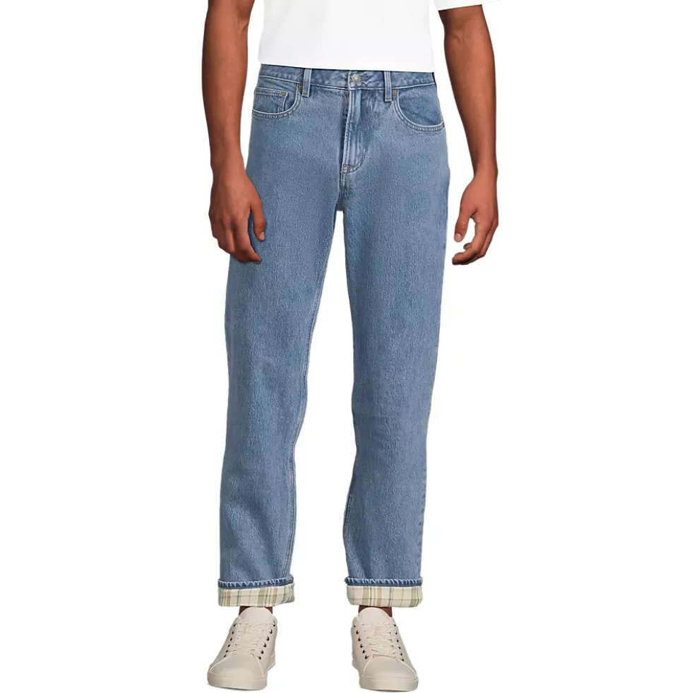 Men's Stretch Comfort Waist Classic Fit Flannel Lined Jean