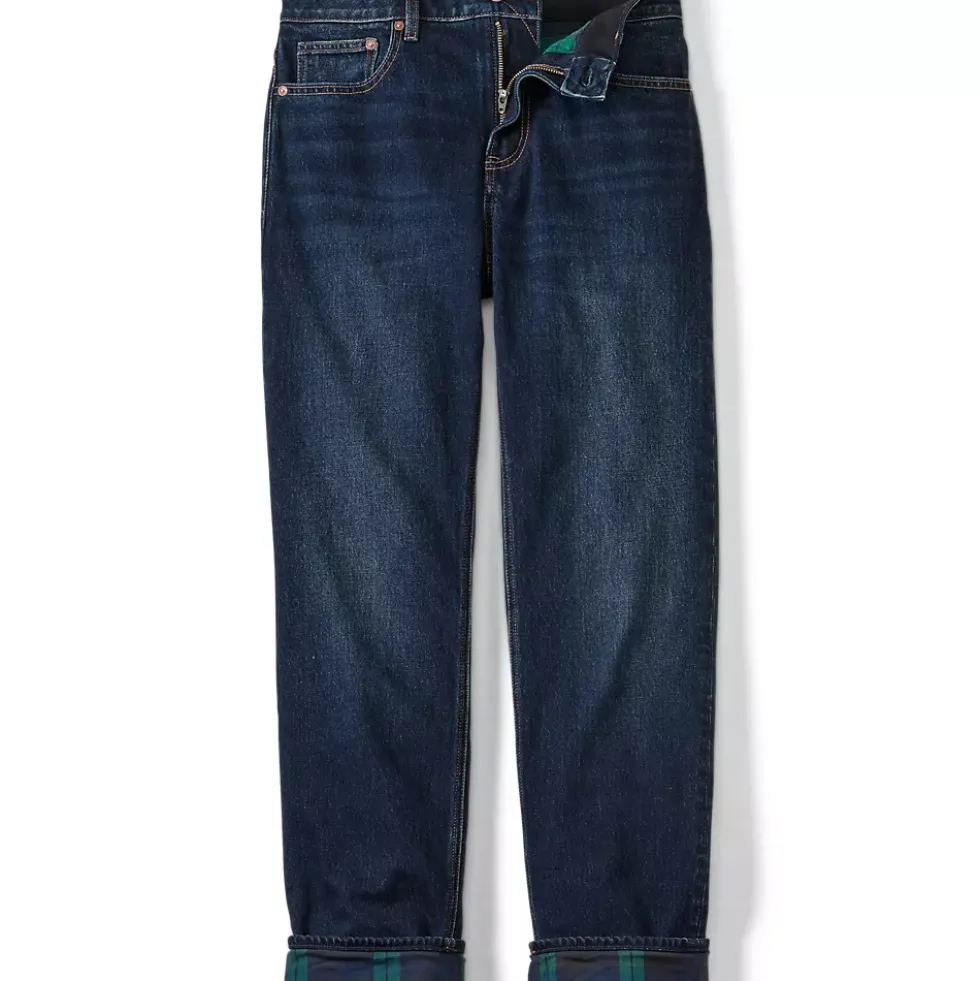 Men's Stretch Comfort Waist Classic Fit Flannel Lined Jean