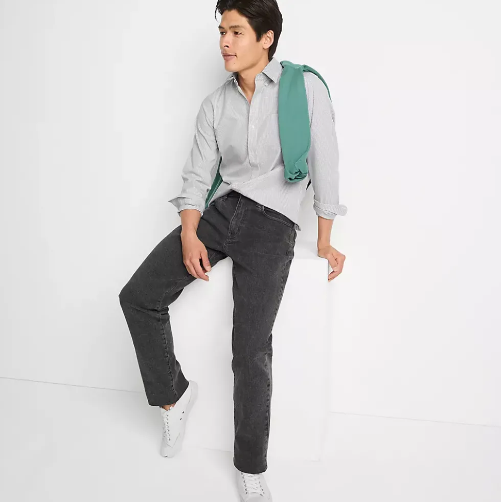 Men's Stretch Traditional Fit Jean Washed Black