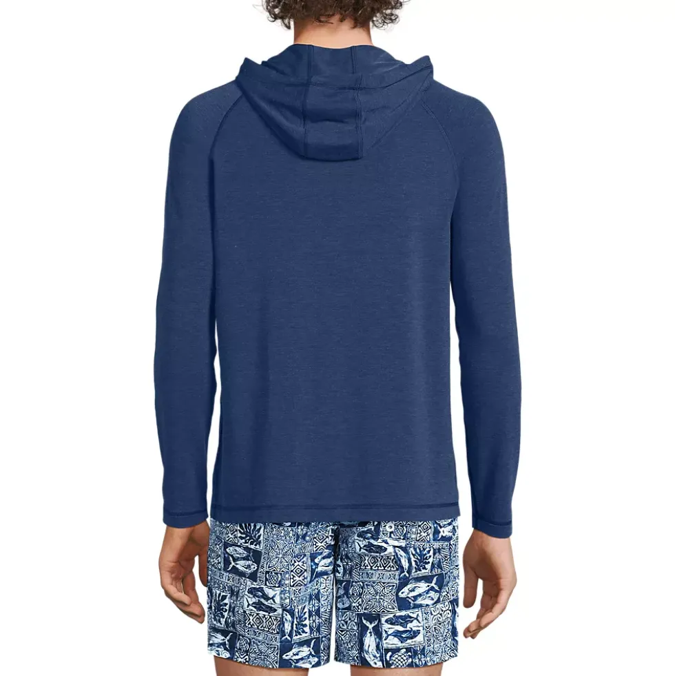 Men's SunShade UPF 50 Cooling Long Sleeve Hooded Swim Tee Rash Guard