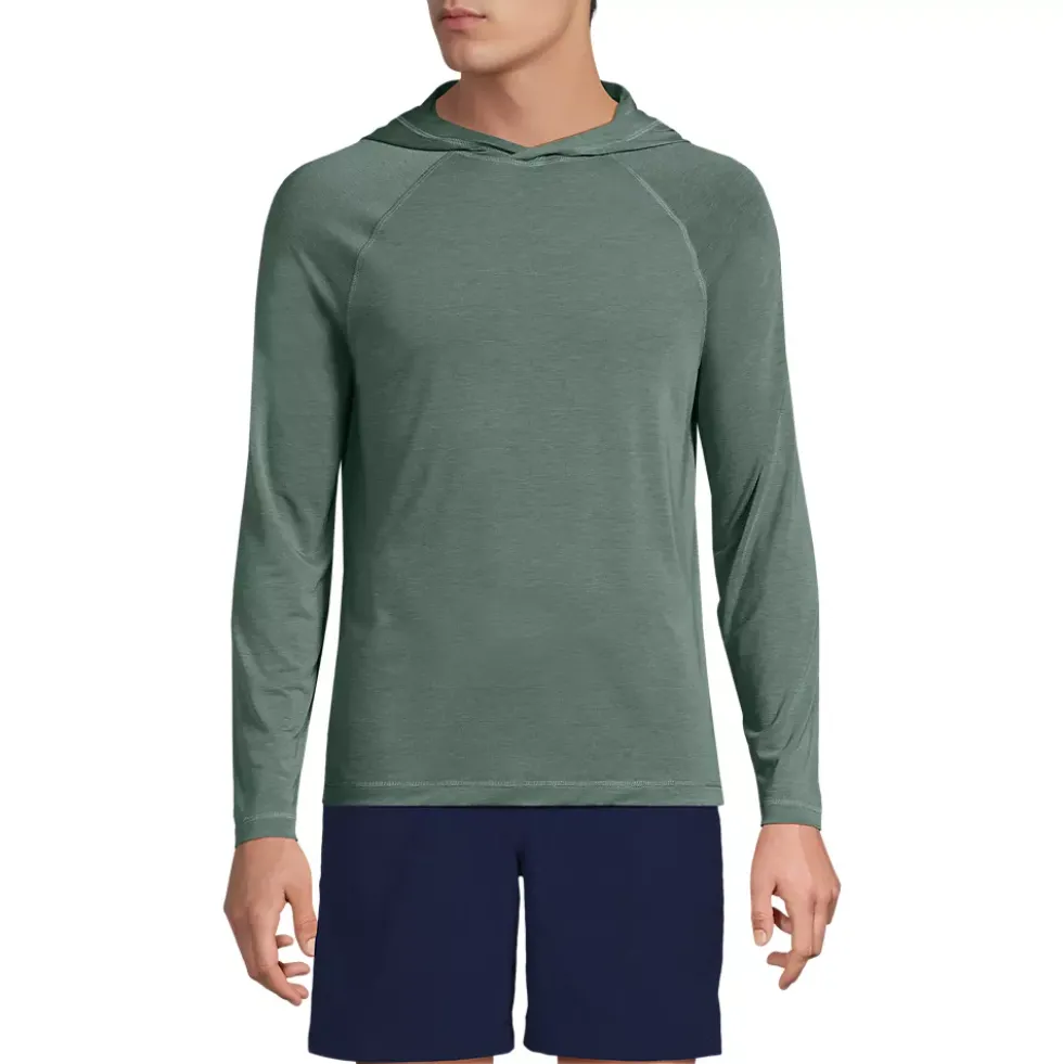 Men's SunShade UPF 50 Cooling Long Sleeve Hooded Swim Tee Rash Guard