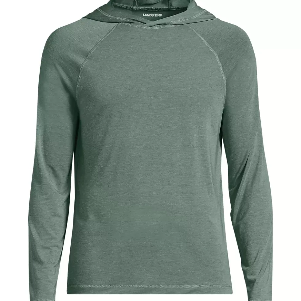 Men's SunShade UPF 50 Cooling Long Sleeve Hooded Swim Tee Rash Guard