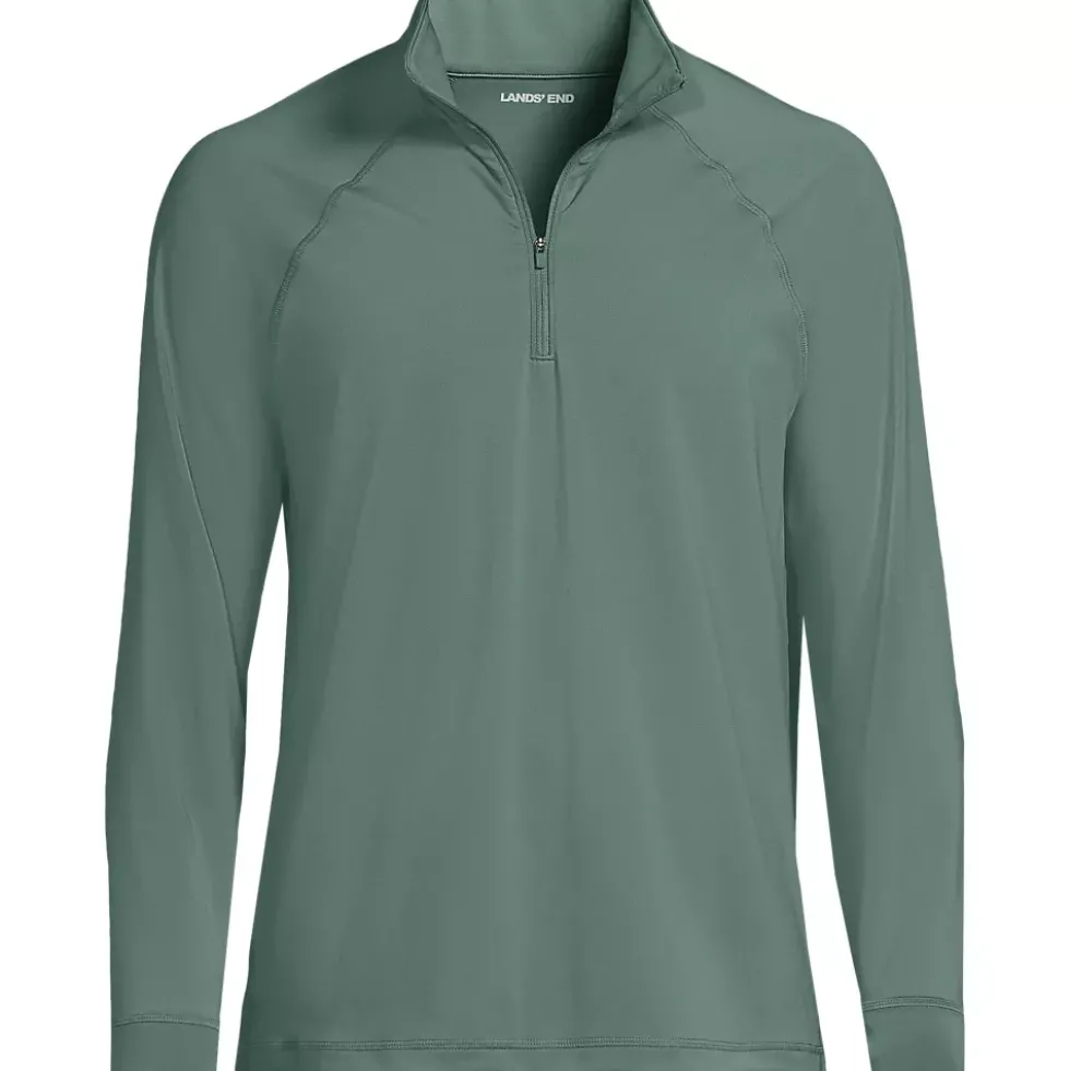 Men's SunShade UPF 50 Cooling Quarter Zip Mock Neck Rash Guard Shirt