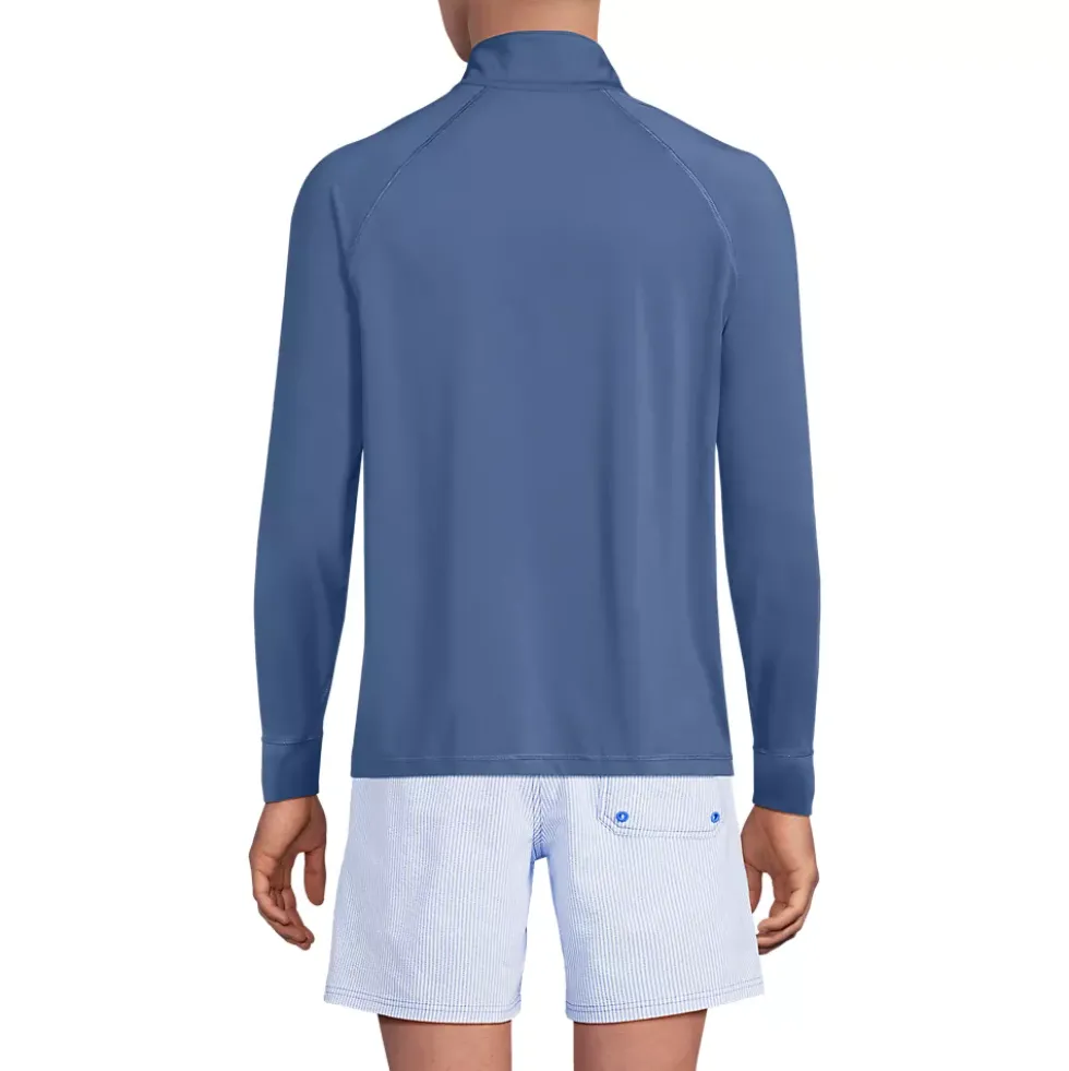 Men's SunShade UPF 50 Cooling Quarter Zip Mock Neck Rash Guard Shirt