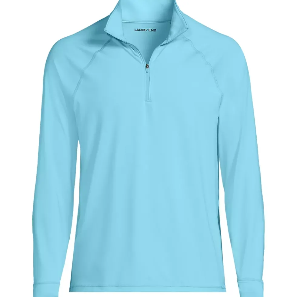 Men's SunShade UPF 50 Cooling Quarter Zip Mock Neck Rash Guard Shirt