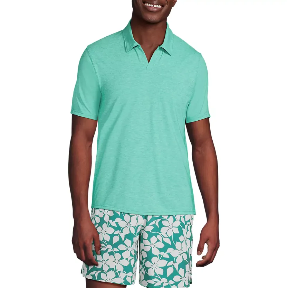 Men's SunShade UPF 50 Short Sleeve Johnny Collar Polo Rash Guard Shirt