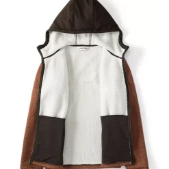 Men's Sweater Fleece Mixed Media Full Zip Jacket