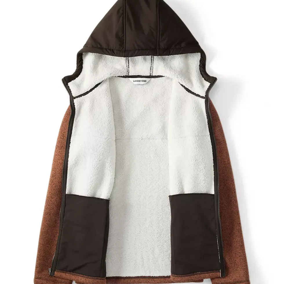 Men's Sweater Fleece Mixed Media Full Zip Jacket